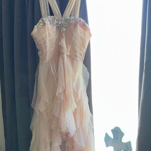 Teeze Me Pink High Low Dress with Embellished Bodice